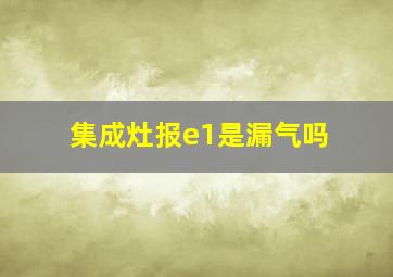 集成灶报e1是漏气吗