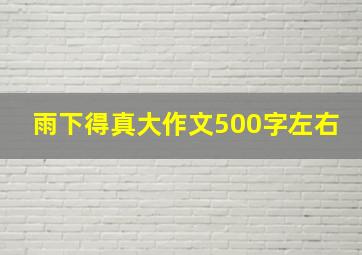 雨下得真大作文500字左右