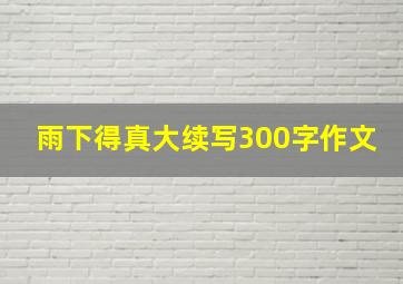 雨下得真大续写300字作文