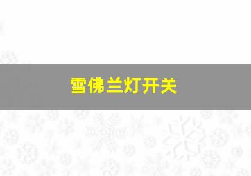 雪佛兰灯开关