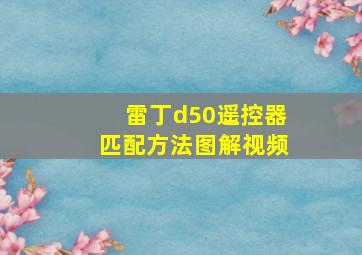 雷丁d50遥控器匹配方法图解视频