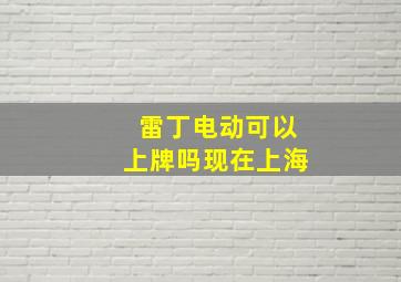 雷丁电动可以上牌吗现在上海