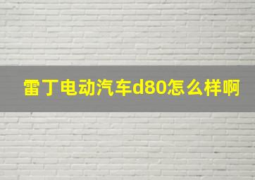 雷丁电动汽车d80怎么样啊