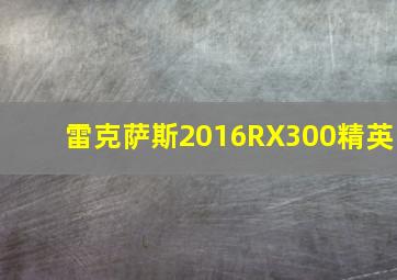 雷克萨斯2016RX300精英