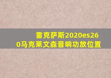 雷克萨斯2020es260马克莱文森音响功放位置