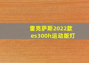 雷克萨斯2022款es300h运动版灯