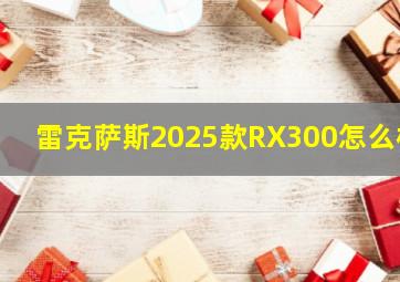 雷克萨斯2025款RX300怎么样