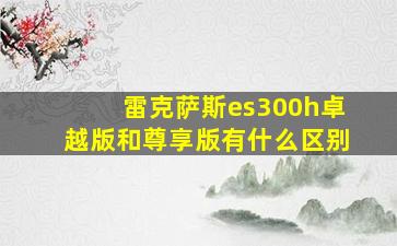 雷克萨斯es300h卓越版和尊享版有什么区别