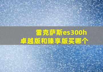 雷克萨斯es300h卓越版和臻享版买哪个