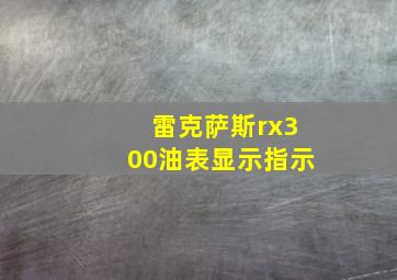 雷克萨斯rx300油表显示指示