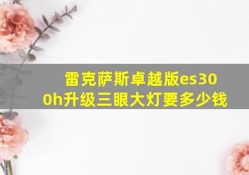 雷克萨斯卓越版es300h升级三眼大灯要多少钱