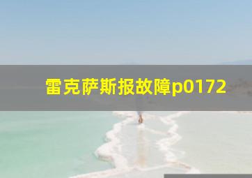 雷克萨斯报故障p0172