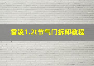 雷凌1.2t节气门拆卸教程