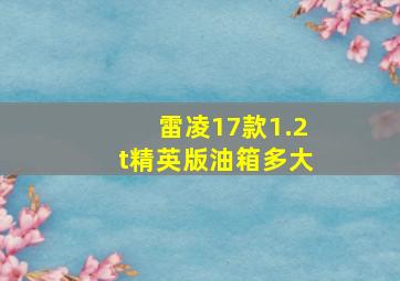 雷凌17款1.2t精英版油箱多大