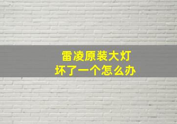 雷凌原装大灯坏了一个怎么办