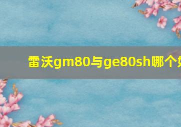 雷沃gm80与ge80sh哪个好