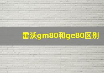 雷沃gm80和ge80区别