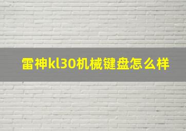 雷神kl30机械键盘怎么样