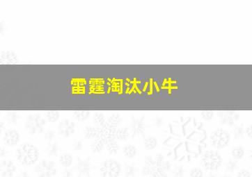 雷霆淘汰小牛