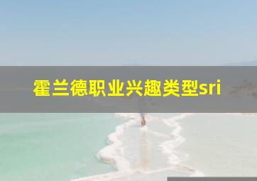 霍兰德职业兴趣类型sri