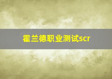 霍兰德职业测试scr