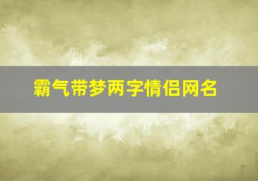 霸气带梦两字情侣网名