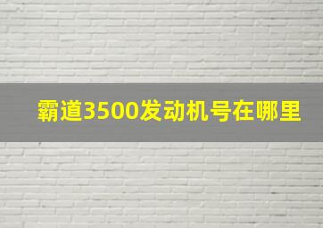 霸道3500发动机号在哪里