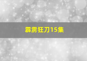 霹雳狂刀15集