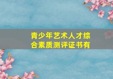 青少年艺术人才综合素质测评证书有