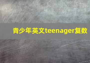 青少年英文teenager复数