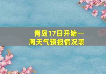 青岛17日开始一周天气预报情况表