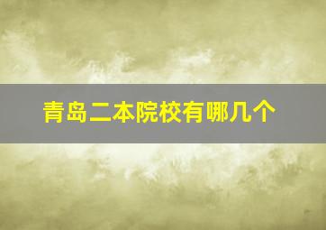 青岛二本院校有哪几个