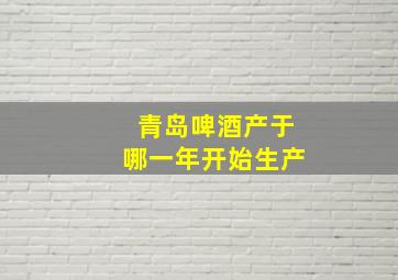 青岛啤酒产于哪一年开始生产