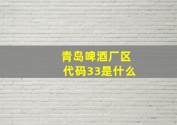 青岛啤酒厂区代码33是什么