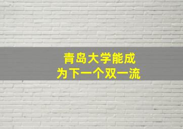 青岛大学能成为下一个双一流