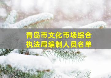 青岛市文化市场综合执法局编制人员名单