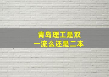 青岛理工是双一流么还是二本