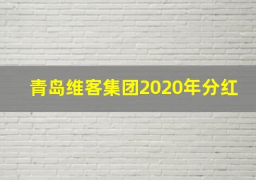 青岛维客集团2020年分红