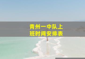 青州一中队上班时间安排表