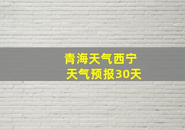 青海天气西宁天气预报30天