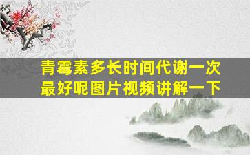 青霉素多长时间代谢一次最好呢图片视频讲解一下