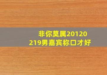 非你莫属20120219男嘉宾称口才好