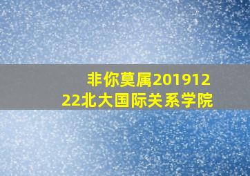 非你莫属20191222北大国际关系学院