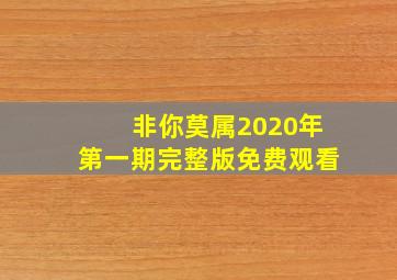 非你莫属2020年第一期完整版免费观看