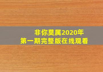 非你莫属2020年第一期完整版在线观看