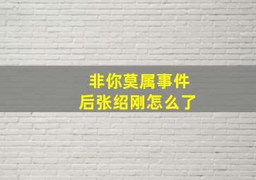 非你莫属事件后张绍刚怎么了