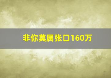 非你莫属张口160万