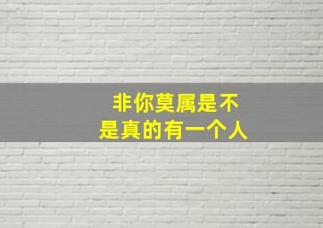 非你莫属是不是真的有一个人