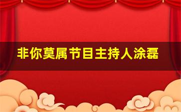 非你莫属节目主持人涂磊