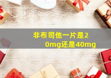 非布司他一片是20mg还是40mg